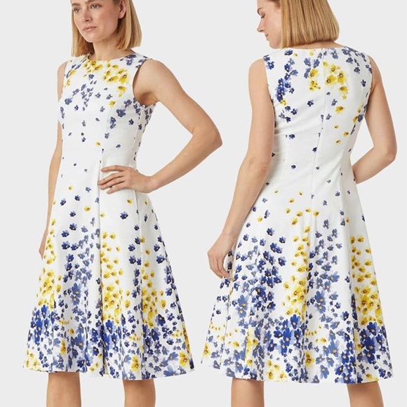 Hobbs London Cleo Cotton Blend Floral Dress - size 6 - Picture 1 of 5